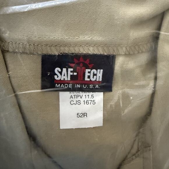 Saf-Tech Indura 9oz FR Tan Contractor Coveralls Flame Resistant Size 52R NWT - Picture 3 of 5
